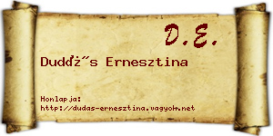 Dudás Ernesztina névjegykártya