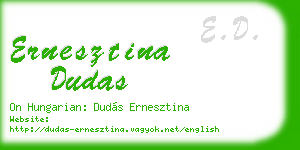 ernesztina dudas business card