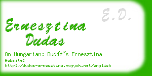 ernesztina dudas business card